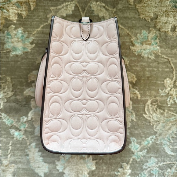 COACH Maggie Small Tote Bag Signature Leather - Blush Pink with Silver Hardware - Picture 9 of 13